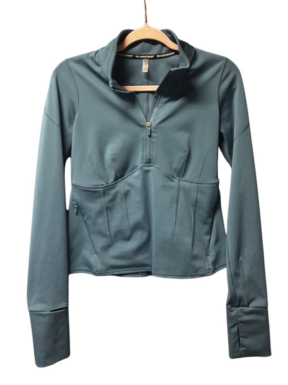 FP Movement Run the Course Quarter-Zip Active Top in High Tide • Size Medium